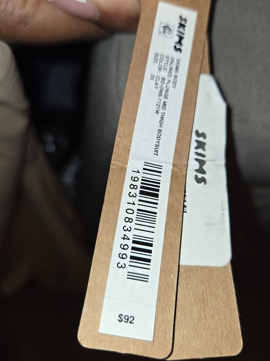 NWT SKIMS Body Unlined Plunge Mid Thigh Bodysuit - Picture 8 of 8